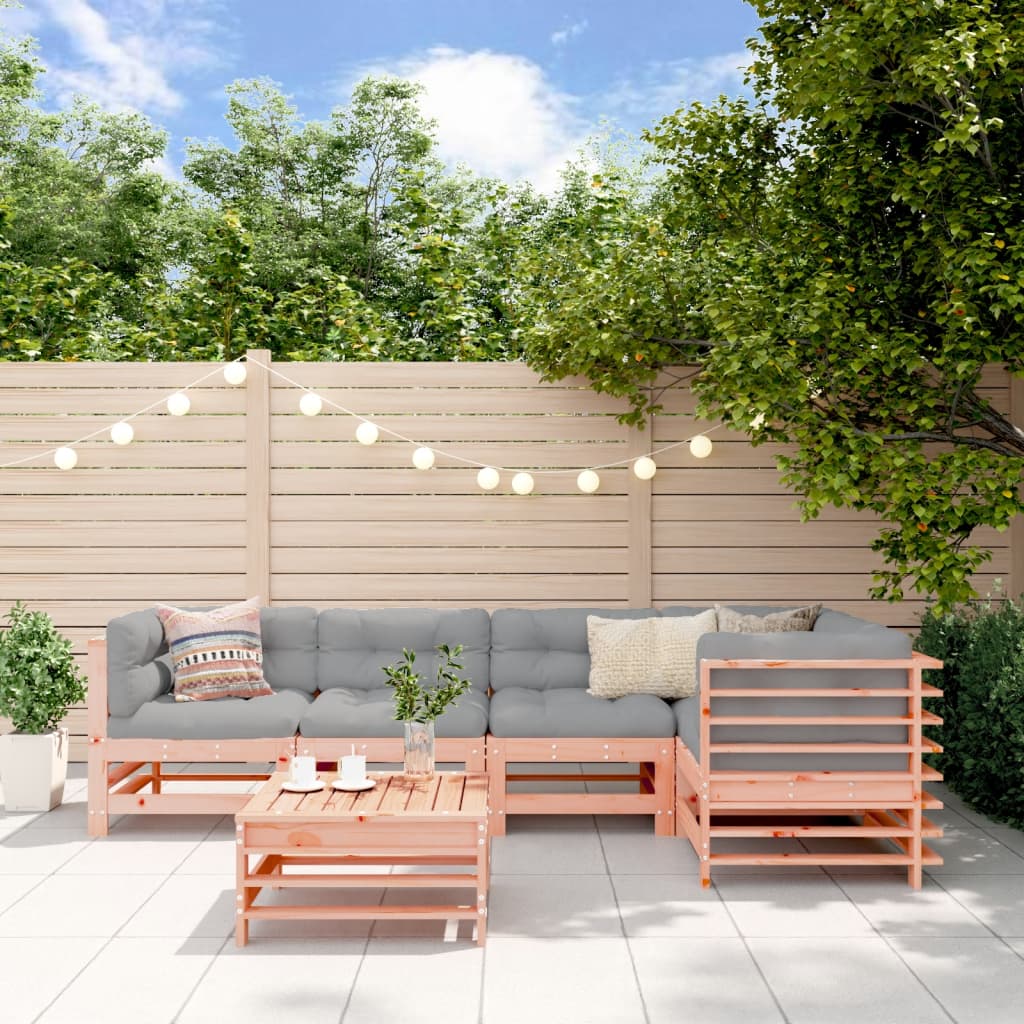 6-Tlg. Garten-Lounge-Set Massivholz Douglasie