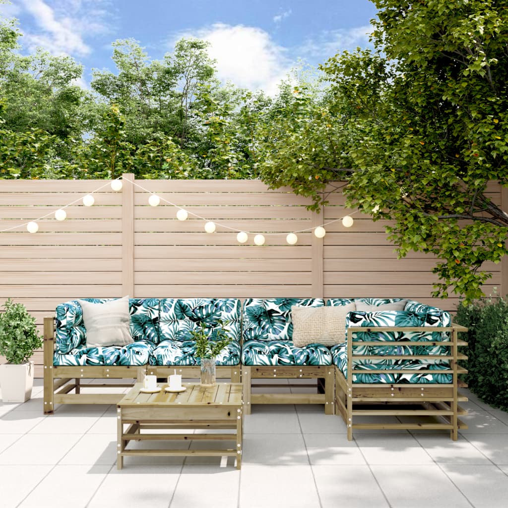 6-Tlg. Garten-Lounge-Set Massivholz Douglasie