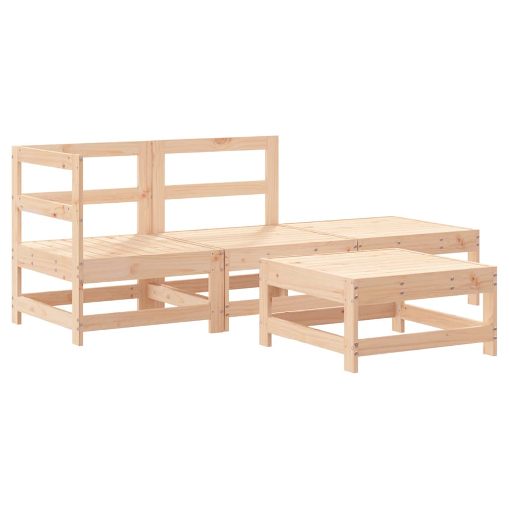 4-Tlg. Garten-Lounge-Set Massivholz Kiefer