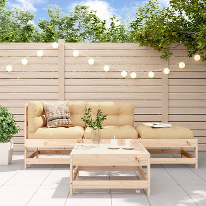 4-Tlg. Garten-Lounge-Set Massivholz Kiefer