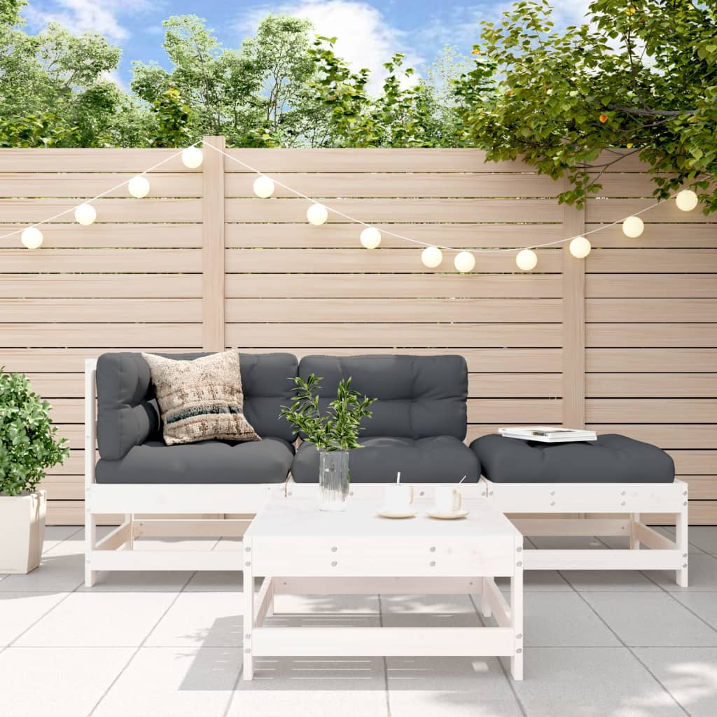 4-Tlg. Garten-Lounge-Set Massivholz Kiefer