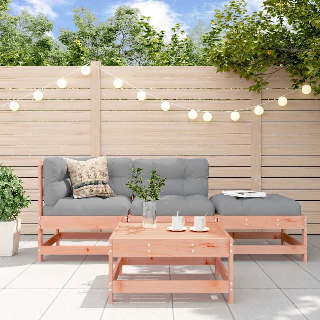 4-Tlg. Garten-Lounge-Set Massivholz Douglasie