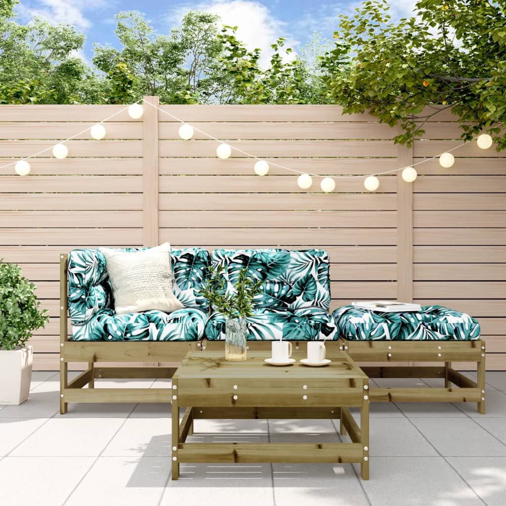 4-Tlg. Garten-Lounge-Set Massivholz Kiefer