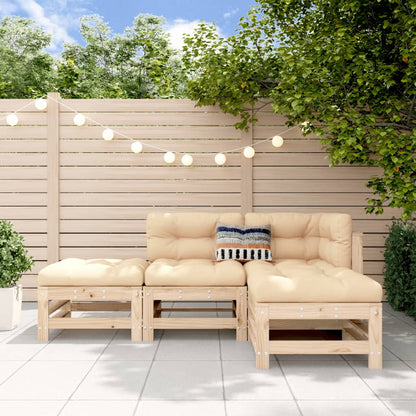 4-Tlg. Garten-Lounge-Set Massivholz Douglasie