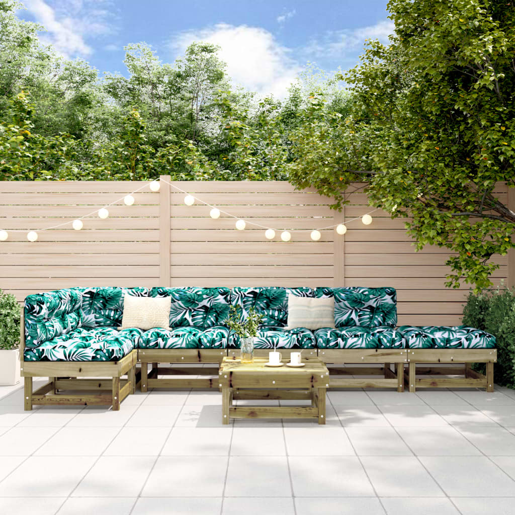 7-Tlg. Garten-Lounge-Set Kiefernholz Imprägniert