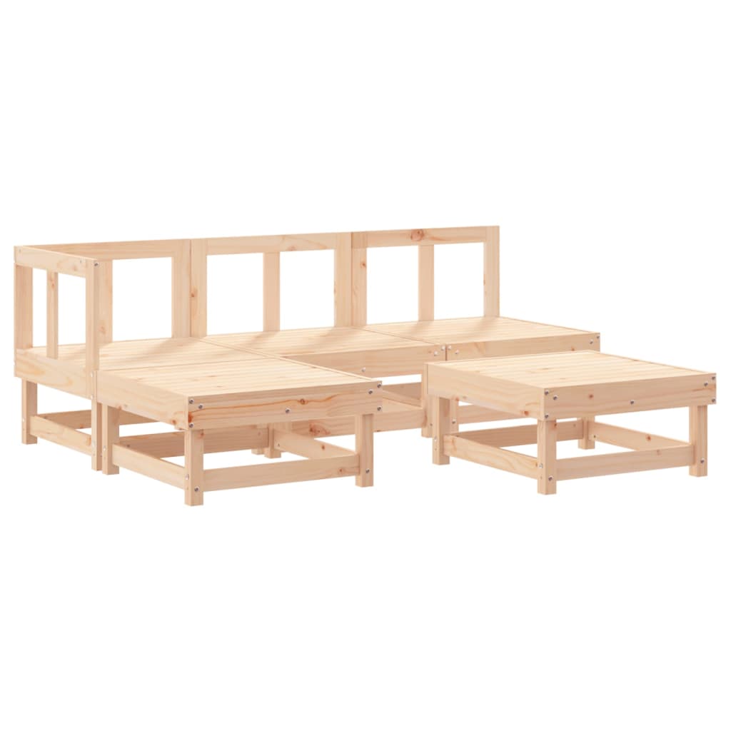 5-Tlg. Garten-Lounge-Set Massivholz Kiefer