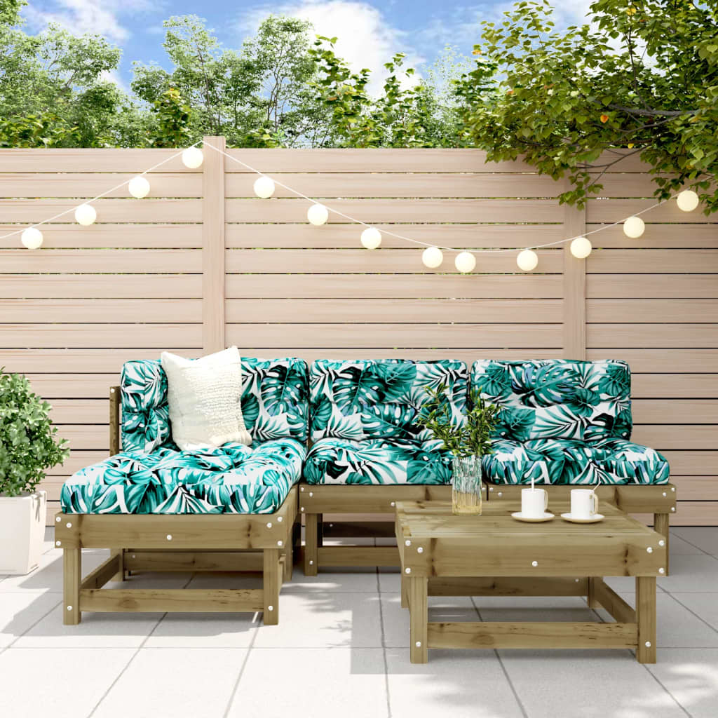 5-Tlg. Garten-Lounge-Set Massivholz Kiefer