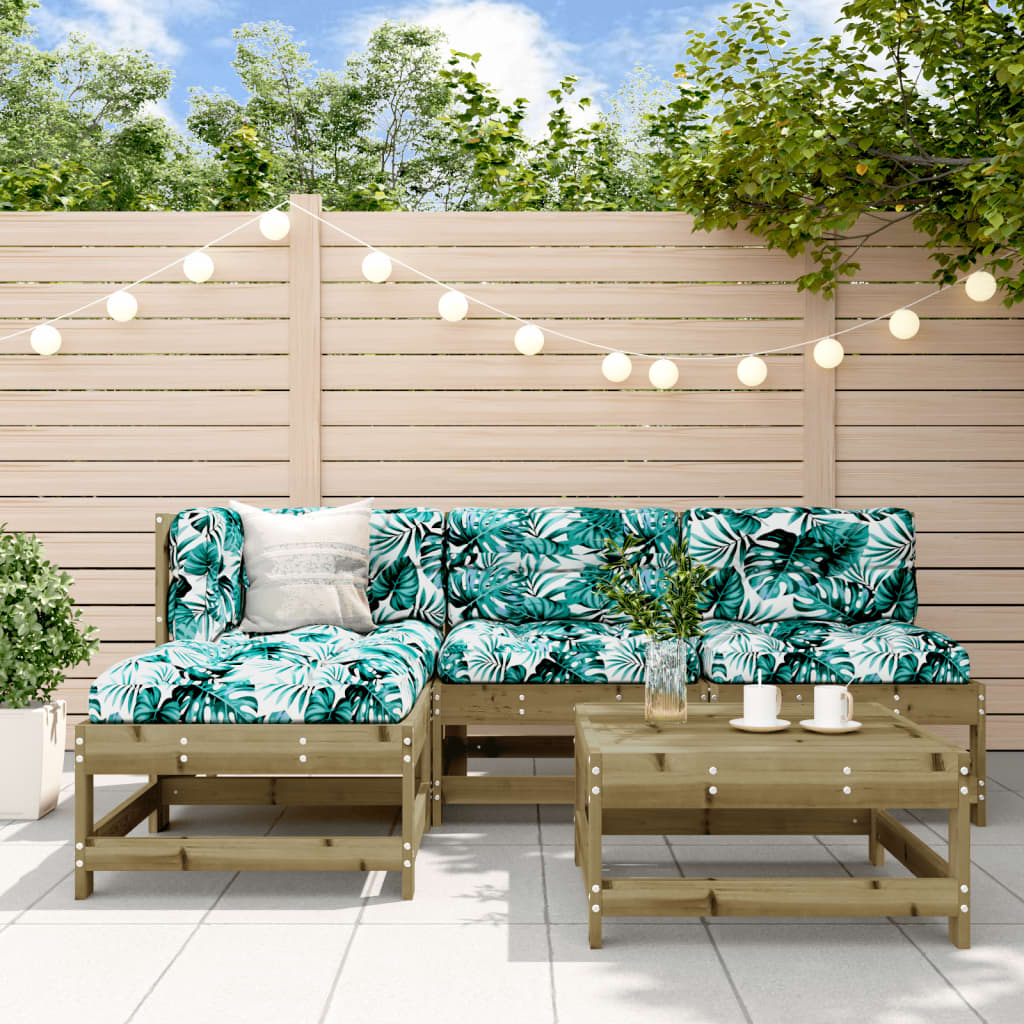5-Tlg. Garten-Lounge-Set Kiefernholz Imprägniert