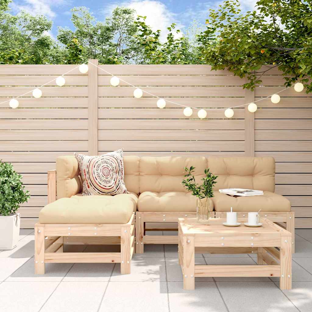 5-Tlg. Garten-Lounge-Set Massivholz Douglasie