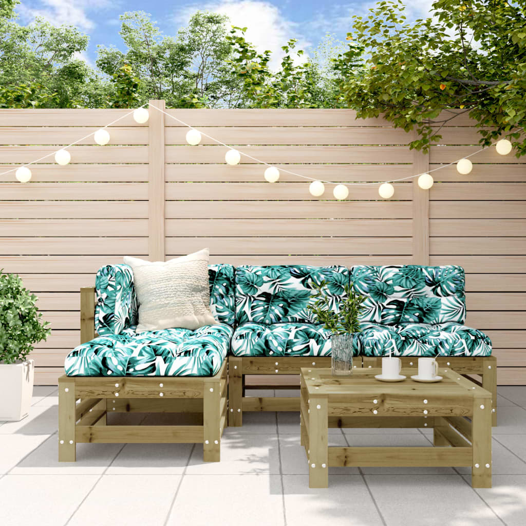 5-Tlg. Garten-Lounge-Set Massivholz Douglasie