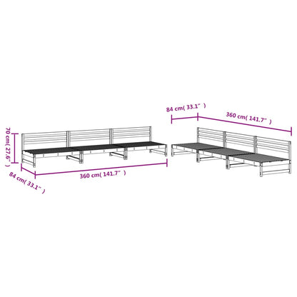 6-Tlg. Garten-Lounge-Set Massivholz Douglasie
