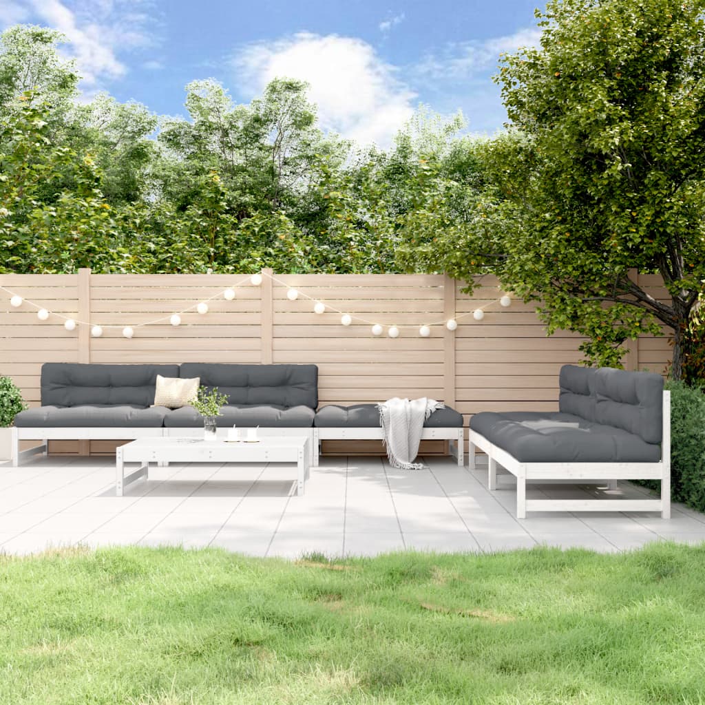6-Tlg. Garten-Lounge-Set Massivholz Douglasie