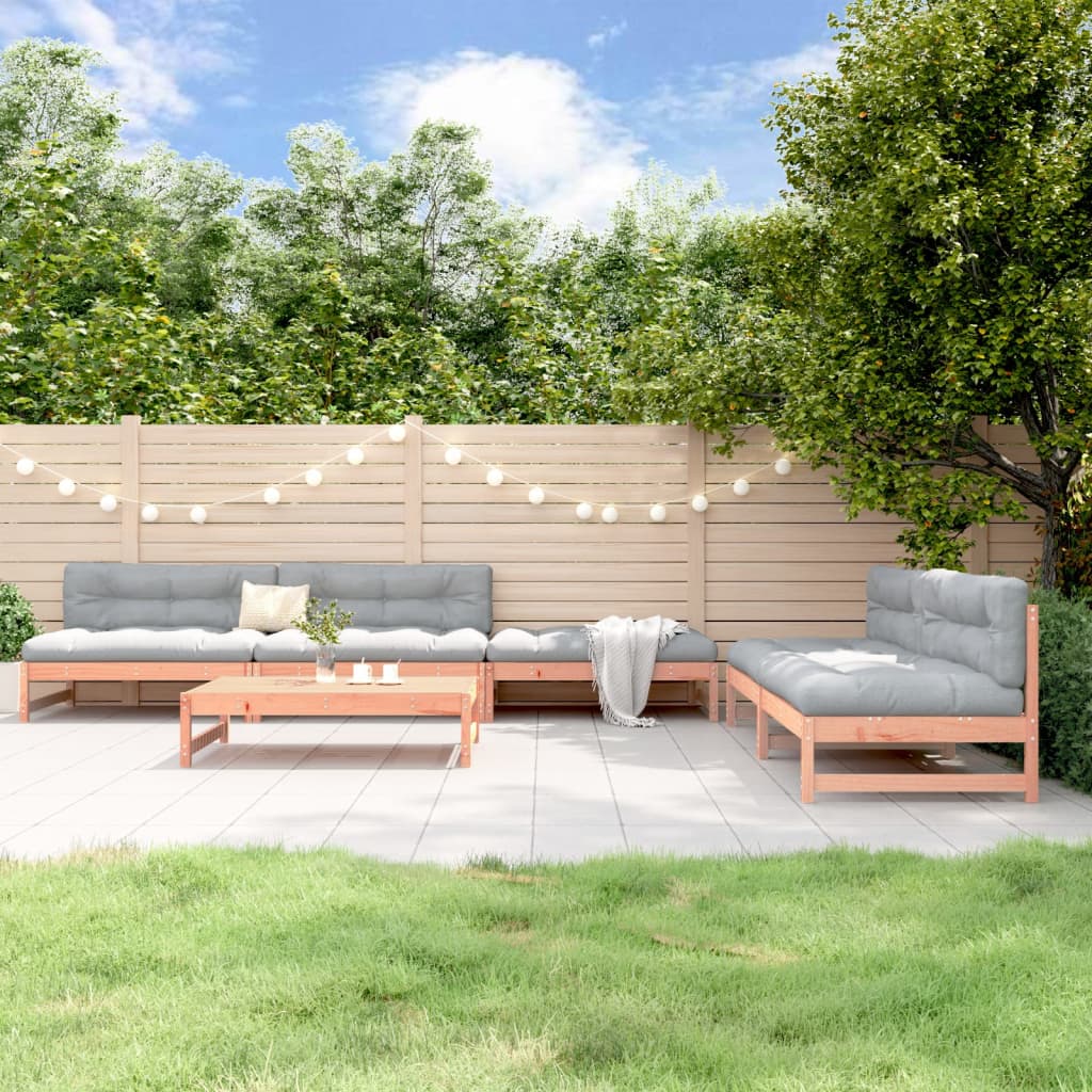 6-Tlg. Garten-Lounge-Set Massivholz Douglasie
