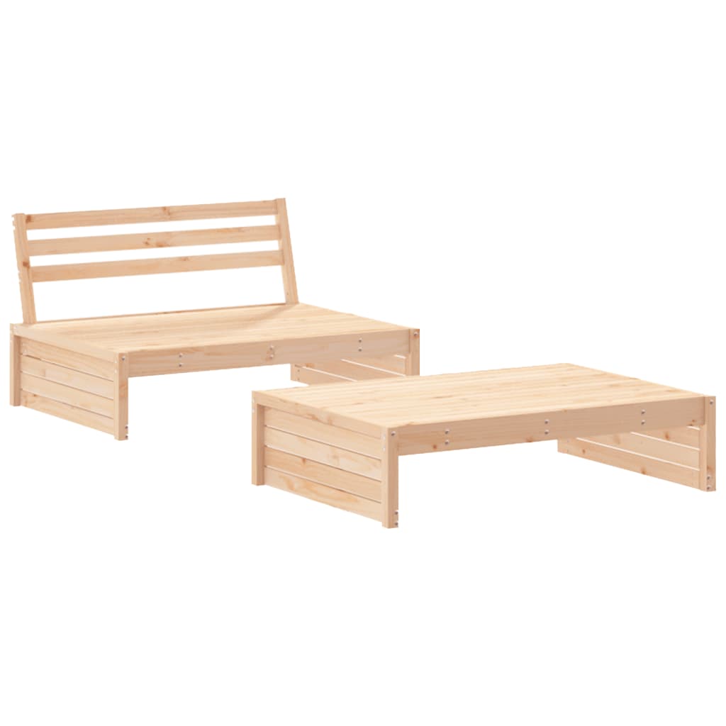 2-Tlg. Garten-Lounge-Set Massivholz Kiefer