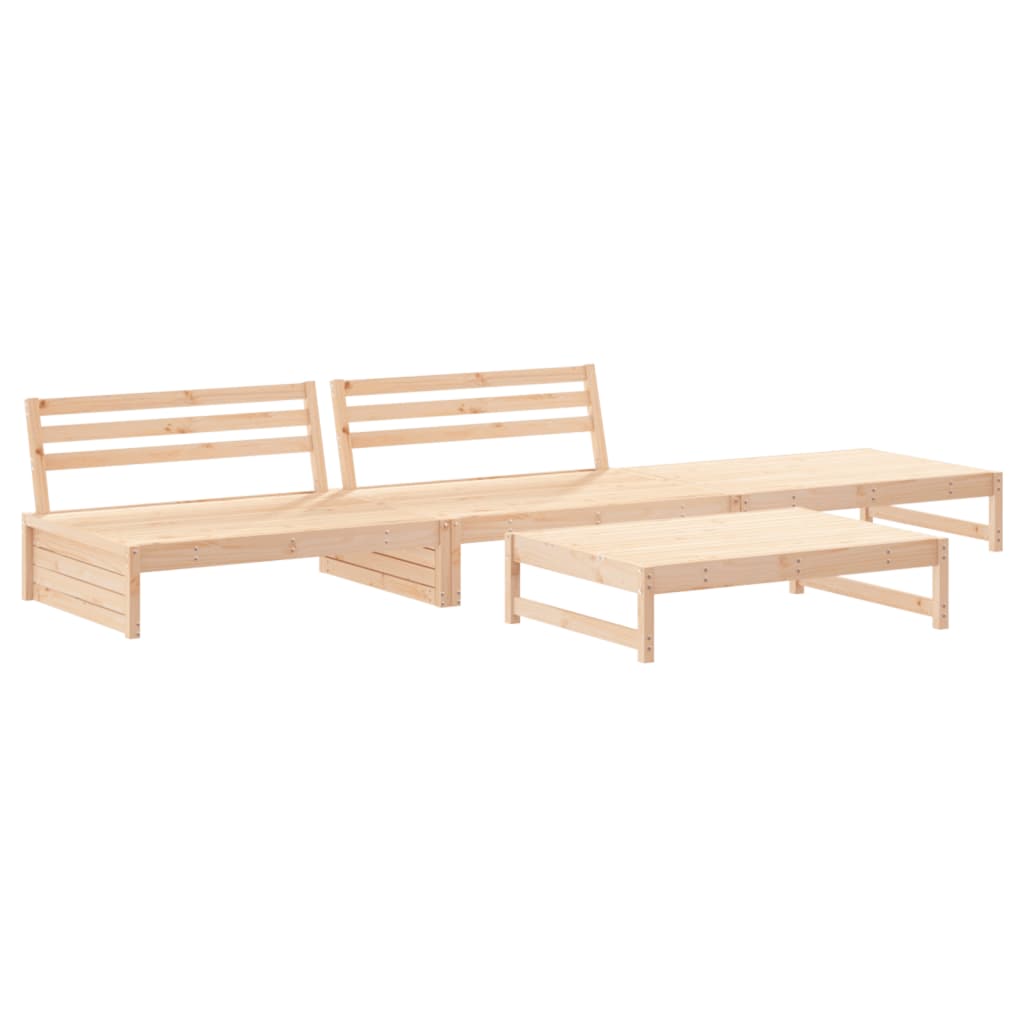 4-Tlg. Garten-Lounge-Set Massivholz Kiefer