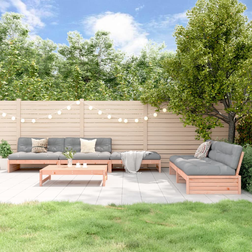 6-Tlg. Garten-Lounge-Set Massivholz Douglasie
