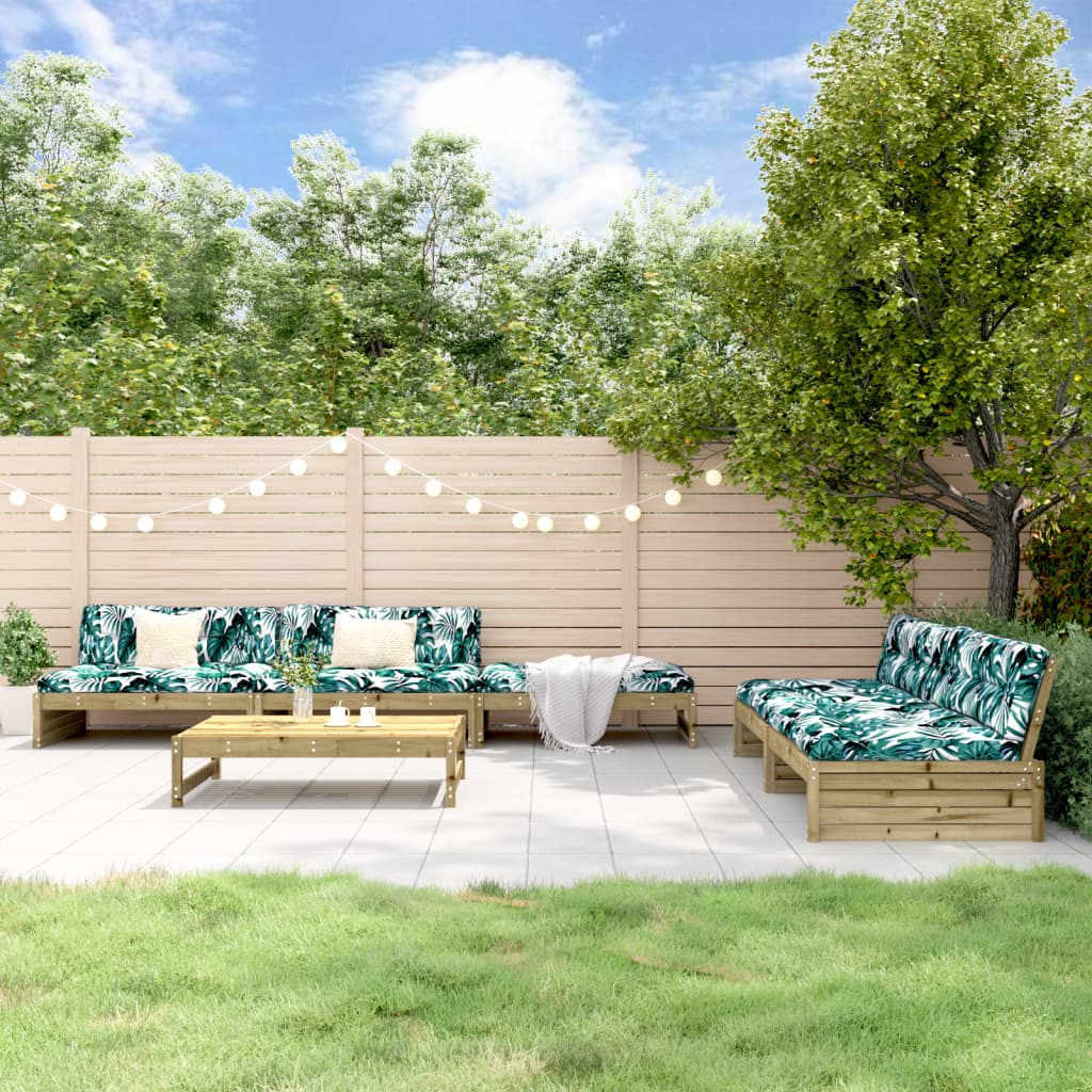 6-Tlg. Garten-Lounge-Set Massivholz Douglasie