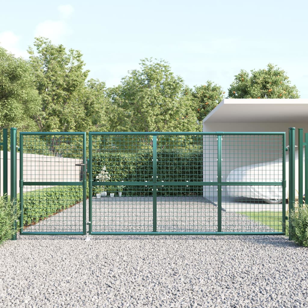 Maschen-Gartentor 350X125 Cm Verzinkter Stahl