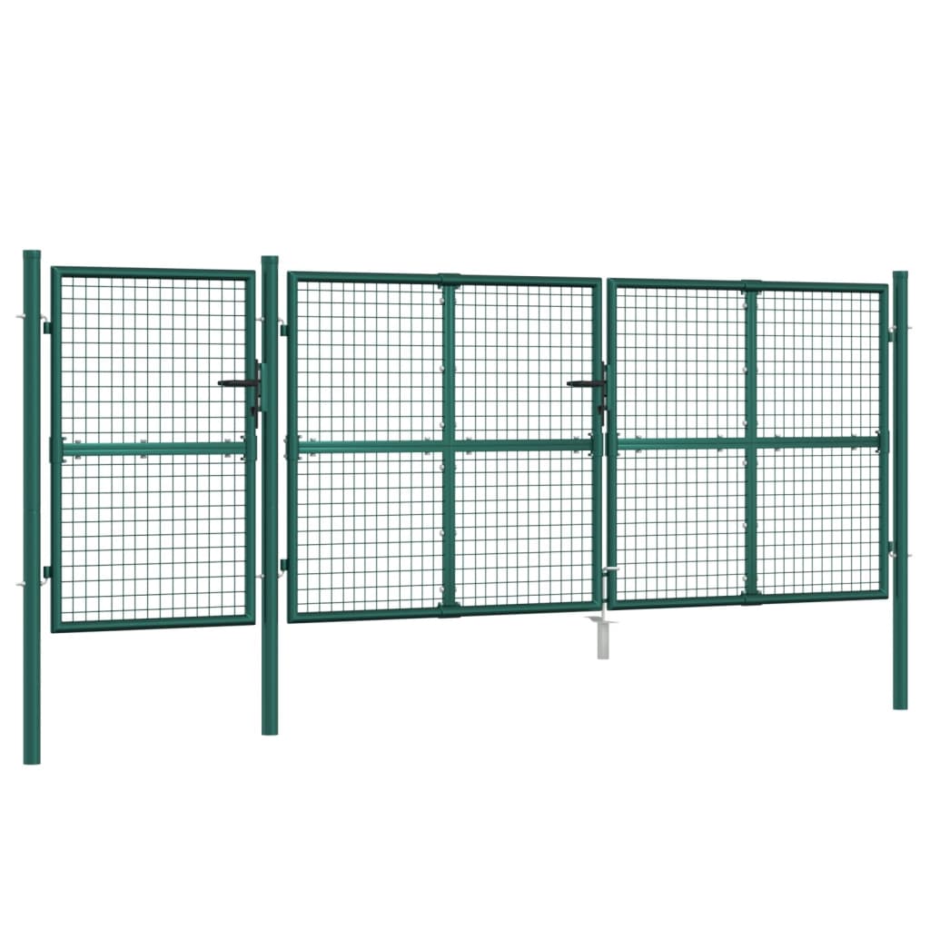 Maschen-Gartentor 400X125 Cm Verzinkter Stahl