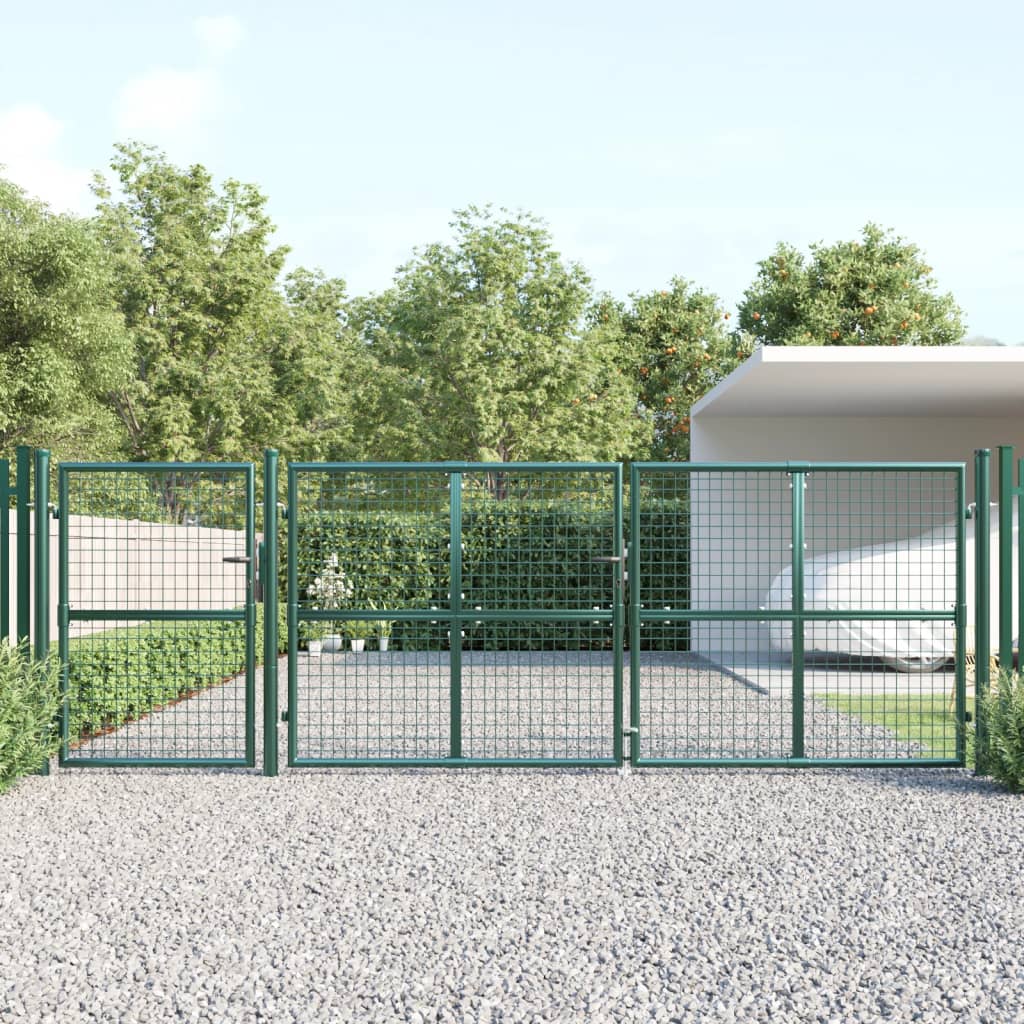 Maschen-Gartentor 400X125 Cm Verzinkter Stahl