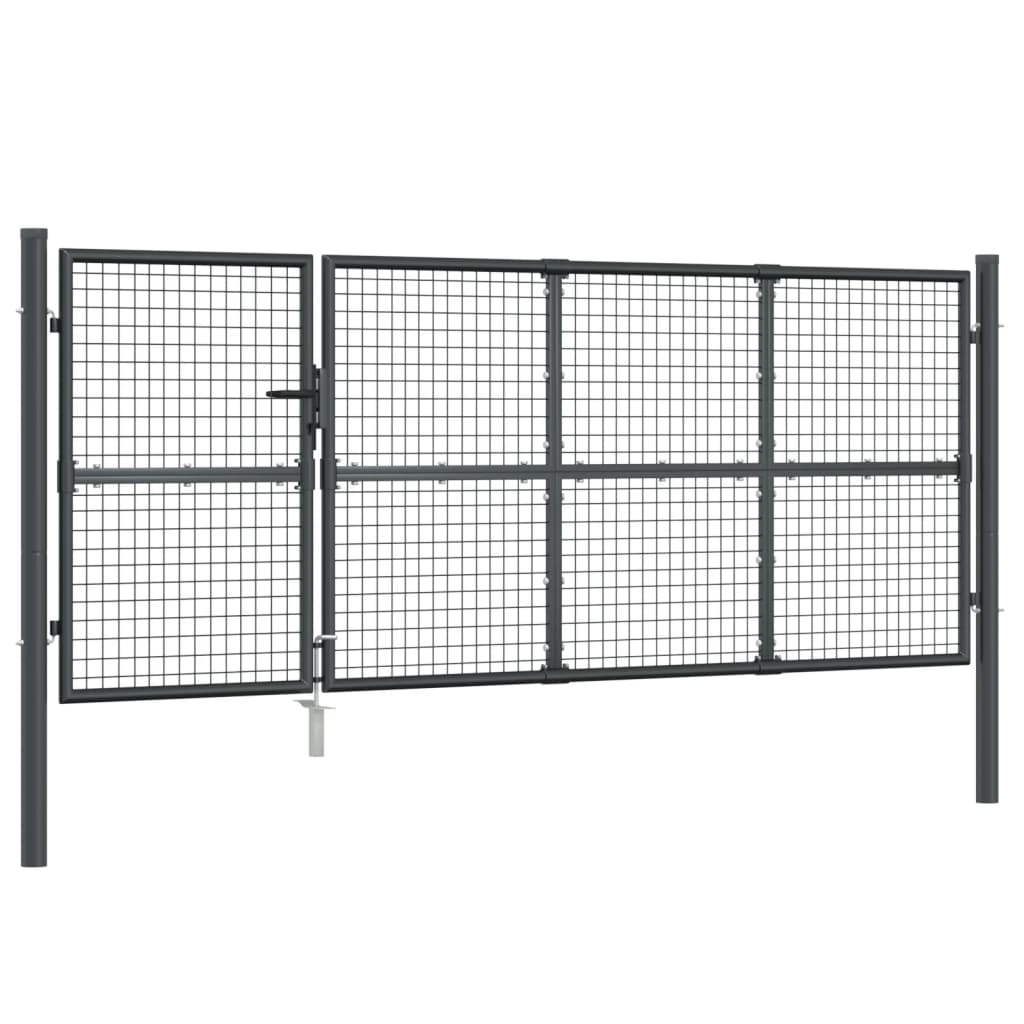 Maschen-Gartentor 350X125 Cm Verzinkter Stahl