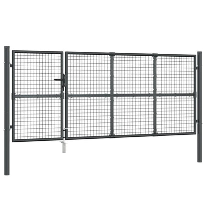 Maschen-Gartentor 350X125 Cm Verzinkter Stahl