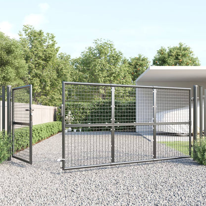 Maschen-Gartentor 350X125 Cm Verzinkter Stahl