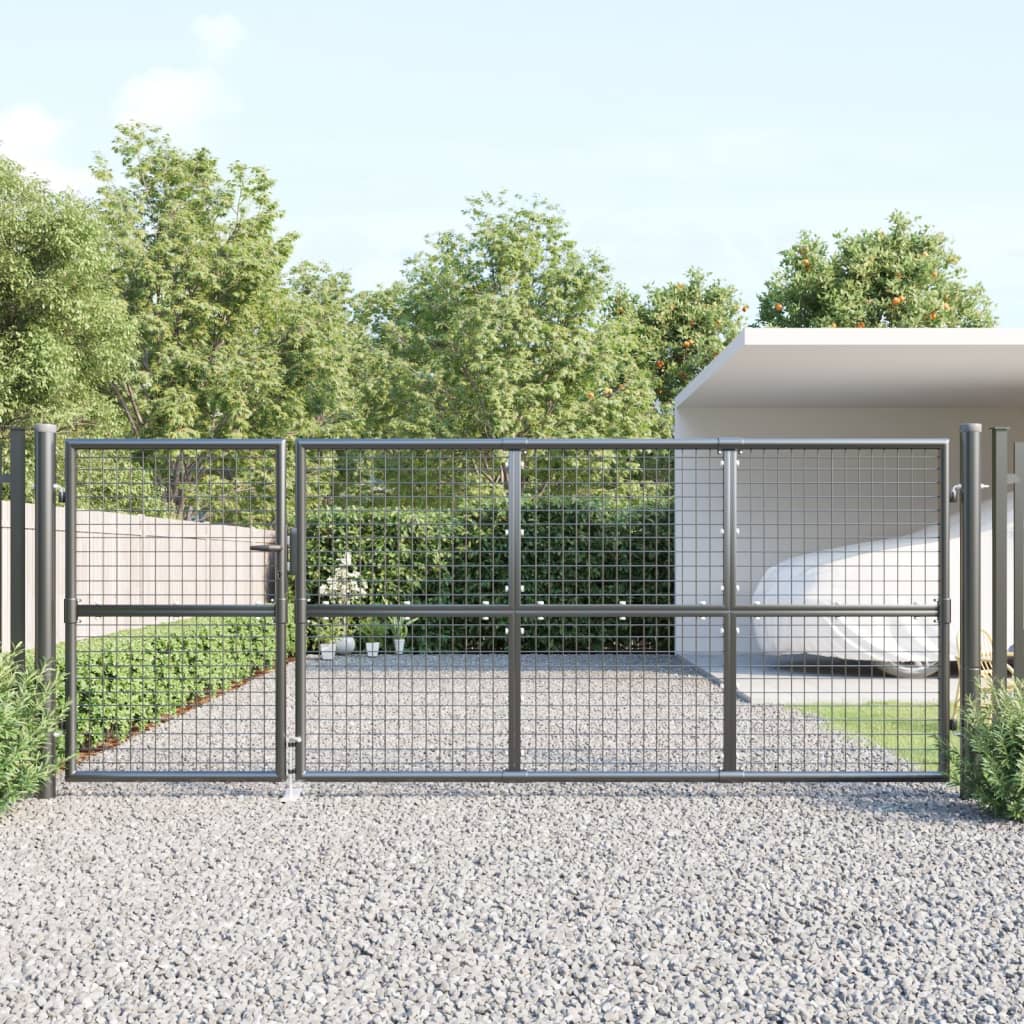 Maschen-Gartentor 350X125 Cm Verzinkter Stahl