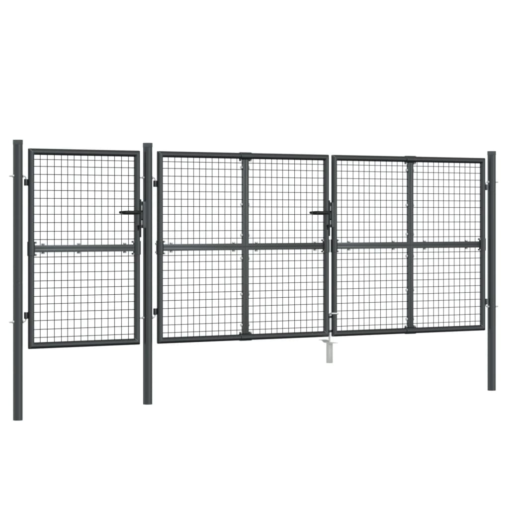 Maschen-Gartentor 400X125 Cm Verzinkter Stahl