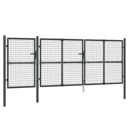 Maschen-Gartentor 400X125 Cm Verzinkter Stahl