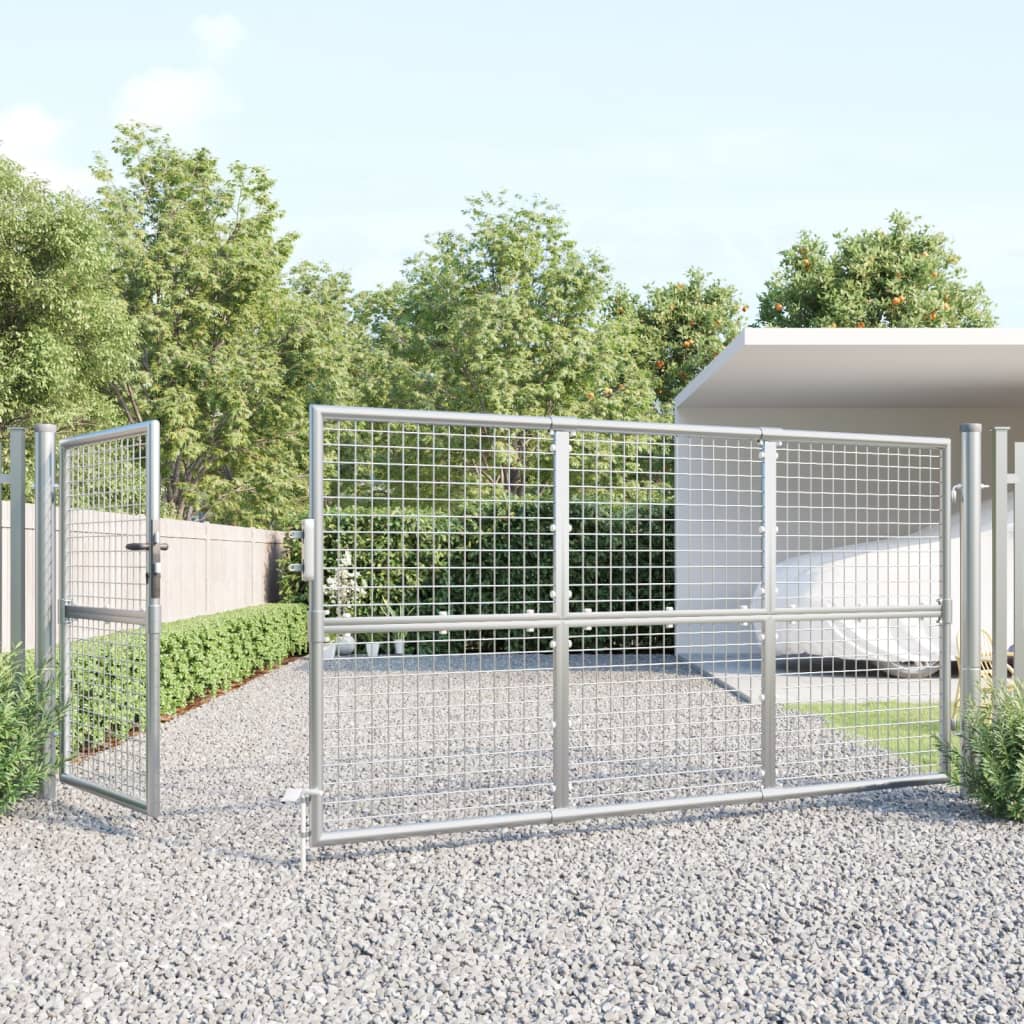 Maschen-Gartentor 350X125 Cm Verzinkter Stahl