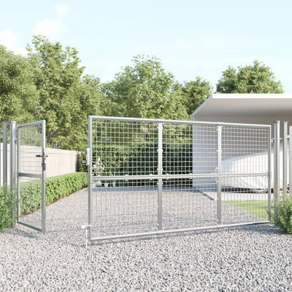 Maschen-Gartentor 350X125 Cm Verzinkter Stahl