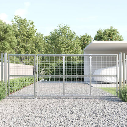 Maschen-Gartentor 350X125 Cm Verzinkter Stahl