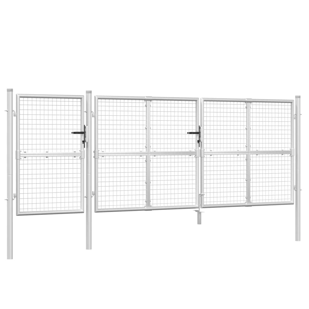 Maschen-Gartentor 400X125 Cm Verzinkter Stahl