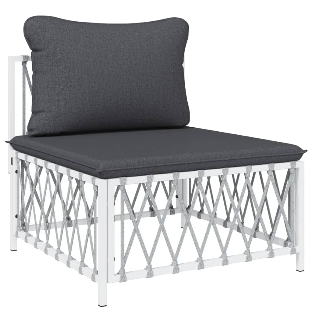 6-Tlg. Garten-Lounge-Set Mit Kissen Stahl