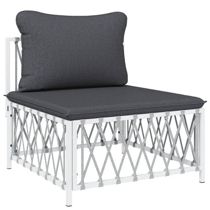 6-Tlg. Garten-Lounge-Set Mit Kissen Stahl