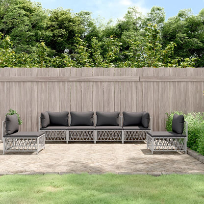 6-Tlg. Garten-Lounge-Set Mit Kissen Stahl