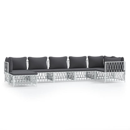7-Tlg. Garten-Lounge-Set Mit Kissen Stahl