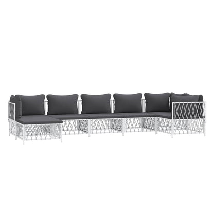 7-Tlg. Garten-Lounge-Set Mit Kissen Stahl