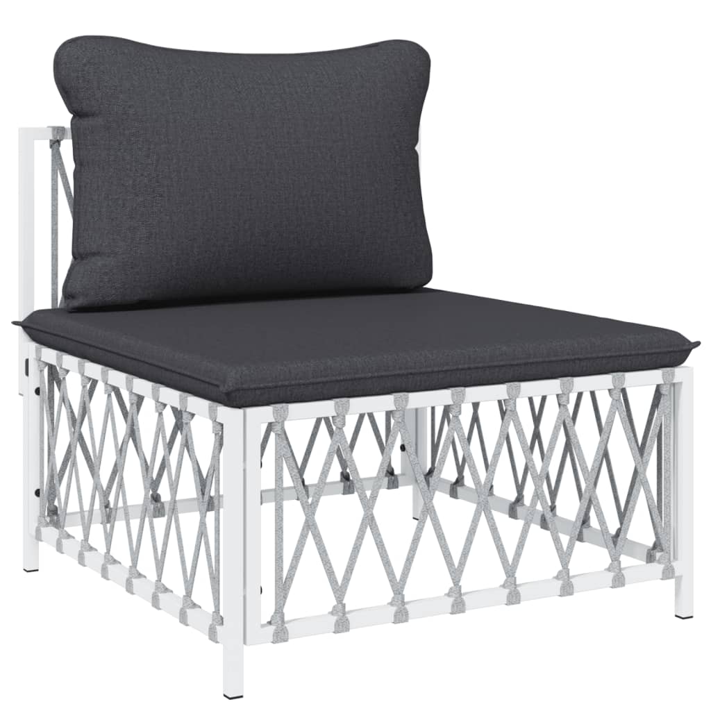 7-Tlg. Garten-Lounge-Set Mit Kissen Stahl