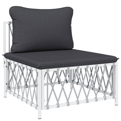 7-Tlg. Garten-Lounge-Set Mit Kissen Stahl