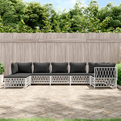 7-Tlg. Garten-Lounge-Set Mit Kissen Stahl
