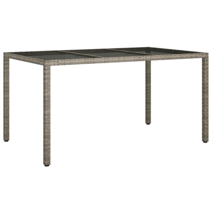 5-Tlg. Garten-Essgruppe Mit Kissen Grau Poly Rattan