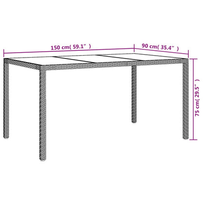 5-Tlg. Garten-Essgruppe Mit Kissen Grau Poly Rattan