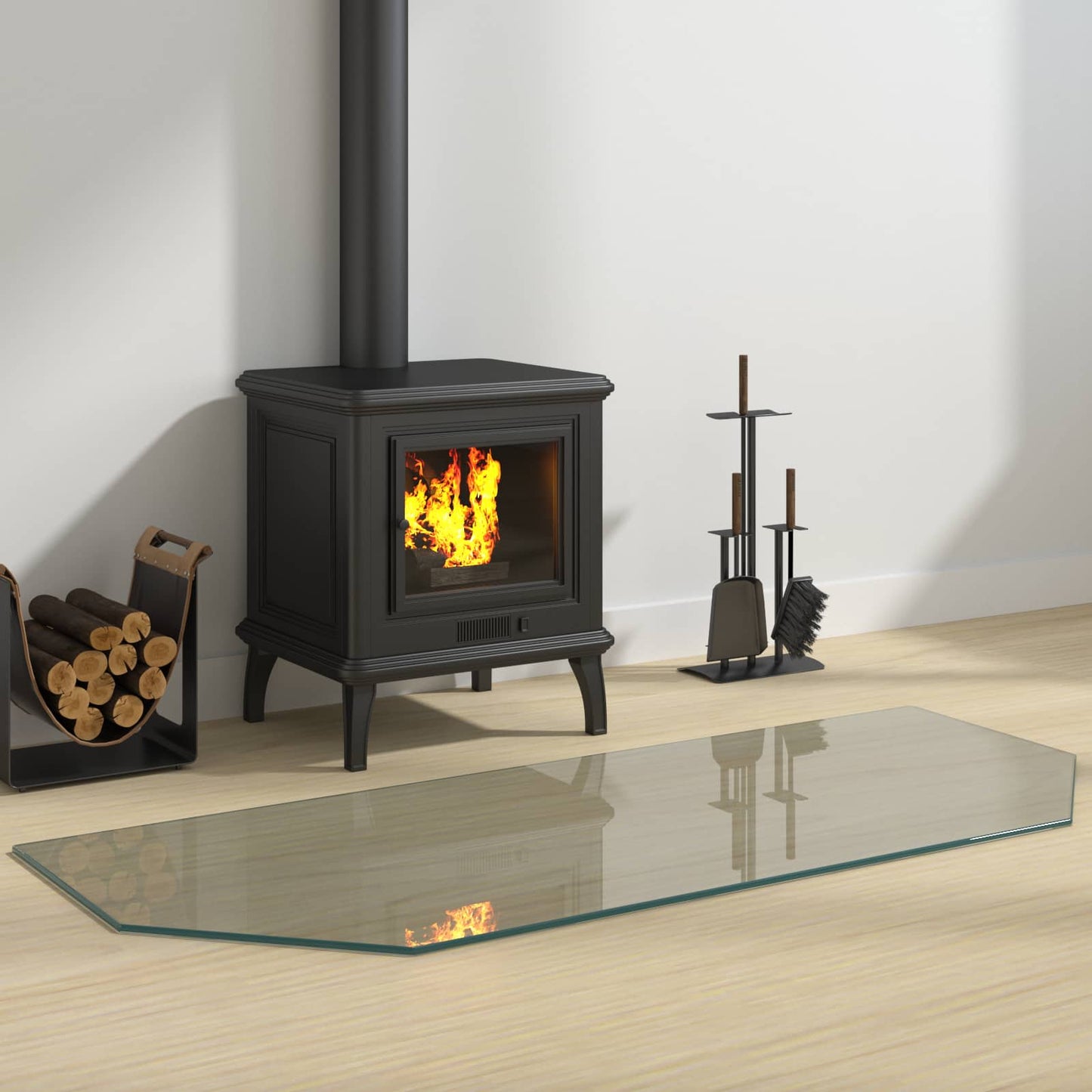 Feuerstelle Glasplatte Transparent Glas