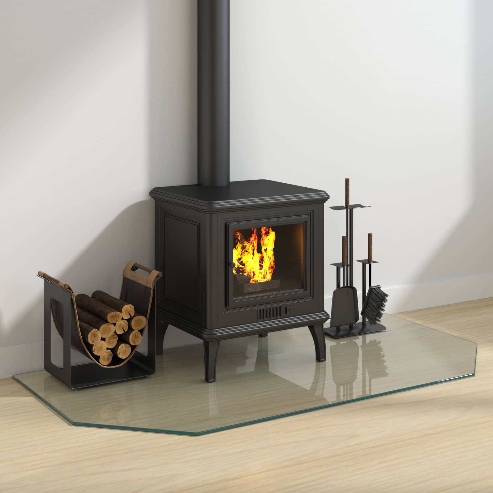 Feuerstelle Glasplatte Transparent Glas