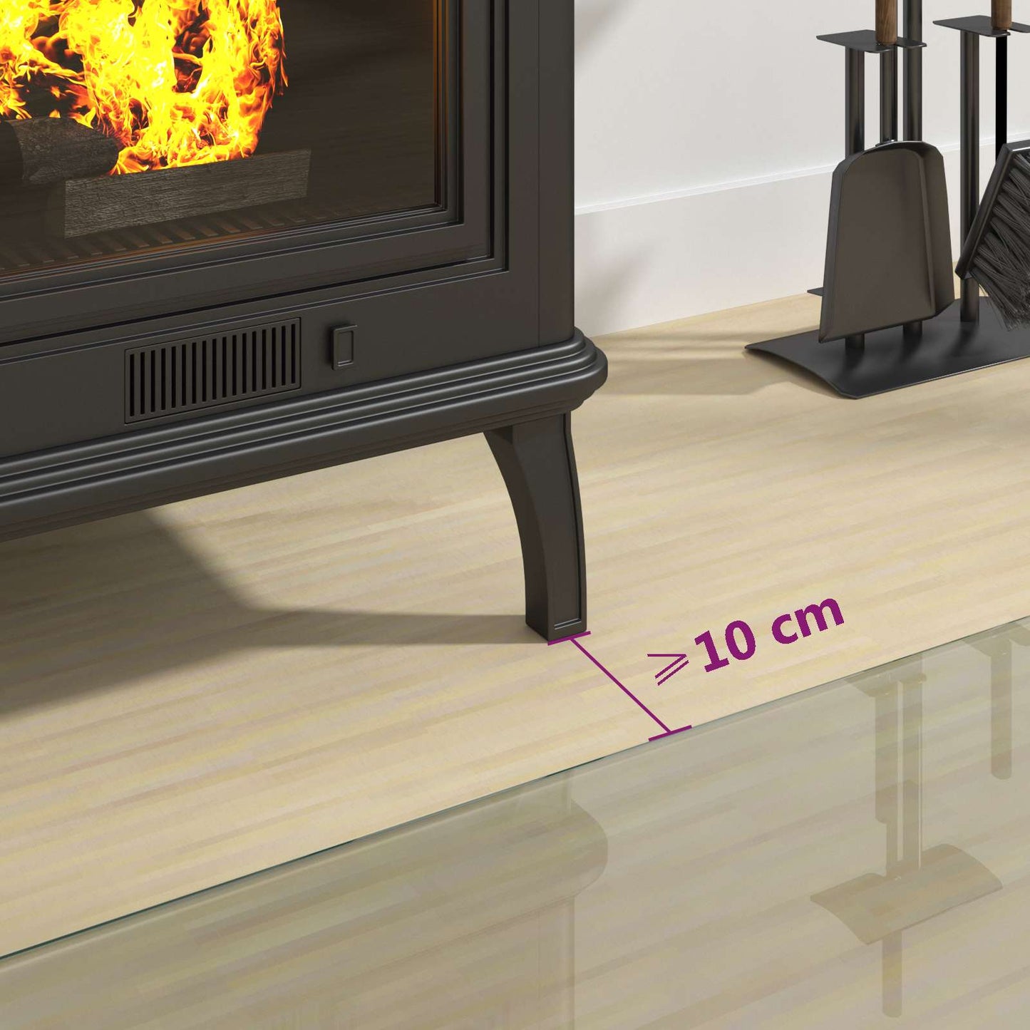 Feuerstelle Glasplatte Glas
