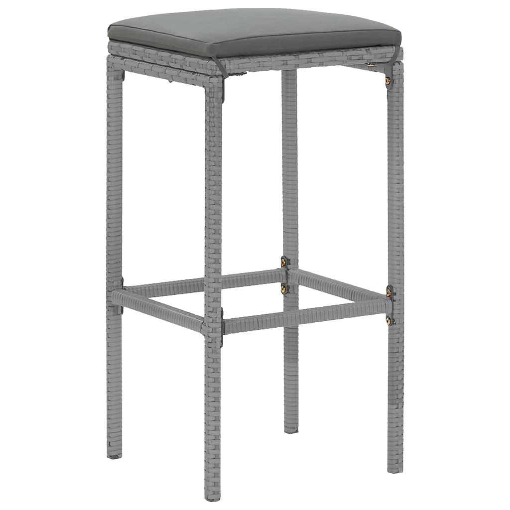 5-Tlg. Gartenbar-Set Mit Kissen Poly Rattan