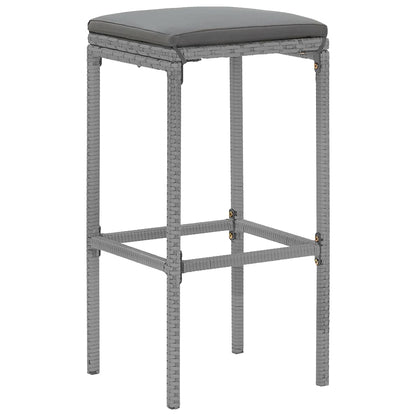 5-Tlg. Gartenbar-Set Mit Kissen Poly Rattan