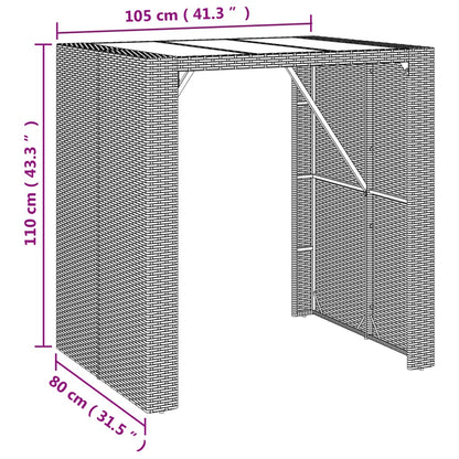 5-Tlg. Gartenbar-Set Mit Kissen Poly Rattan